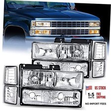 Headlight Assembly Compatible with 1994 1995 Chrome Housing Clear Reflector