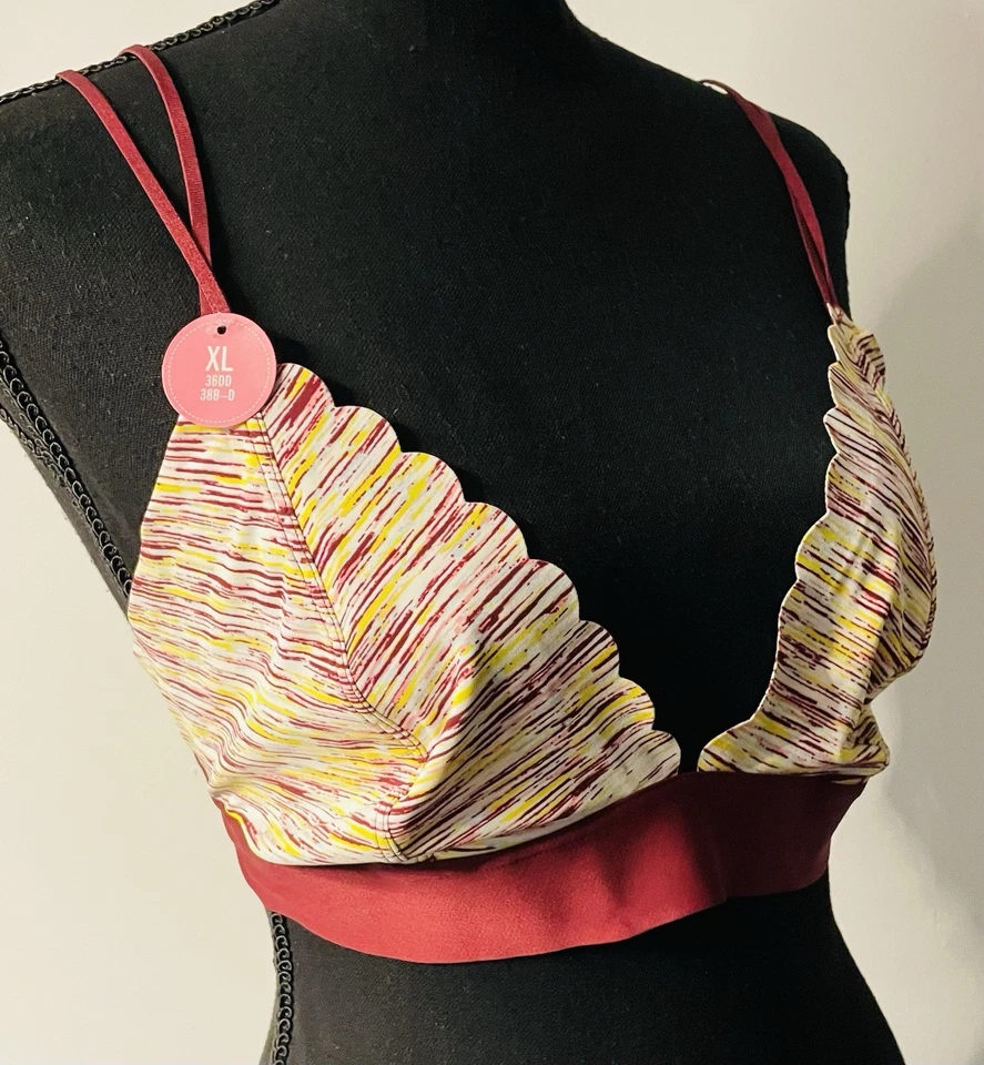 Bralette Flirtitude a Rayas Festoneado Talla XL NUEVO CON ETIQUETAS Foto 2 de 4