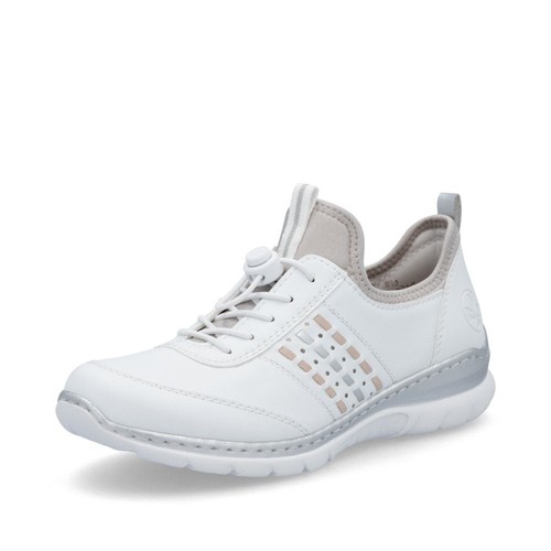 Rieker L3259-80 scarpe da ginnastica casual donna bianche elasticizzate - Foto 4 di 4