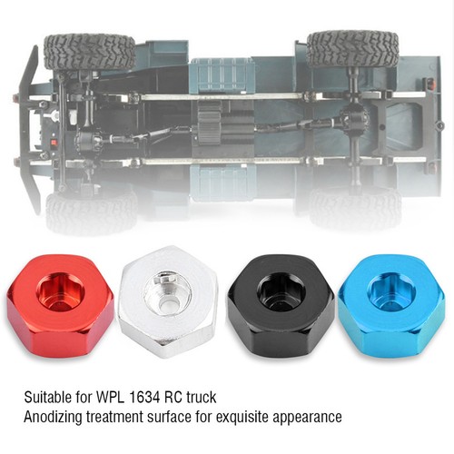RC Auto Hex Hub Adapter – 4 Stück, Aluminium, 6mm Auf 12mm, Für WPL 1634 Truck