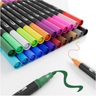 24er Filzstifte Set doppelseitig fein Pinselmarker zum Ausmalen Zeichnen