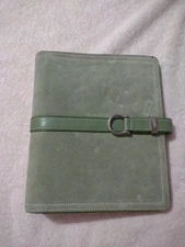 Vintage FRANKLIN COVEY Classic  Green Binder Planner Leather/Suede