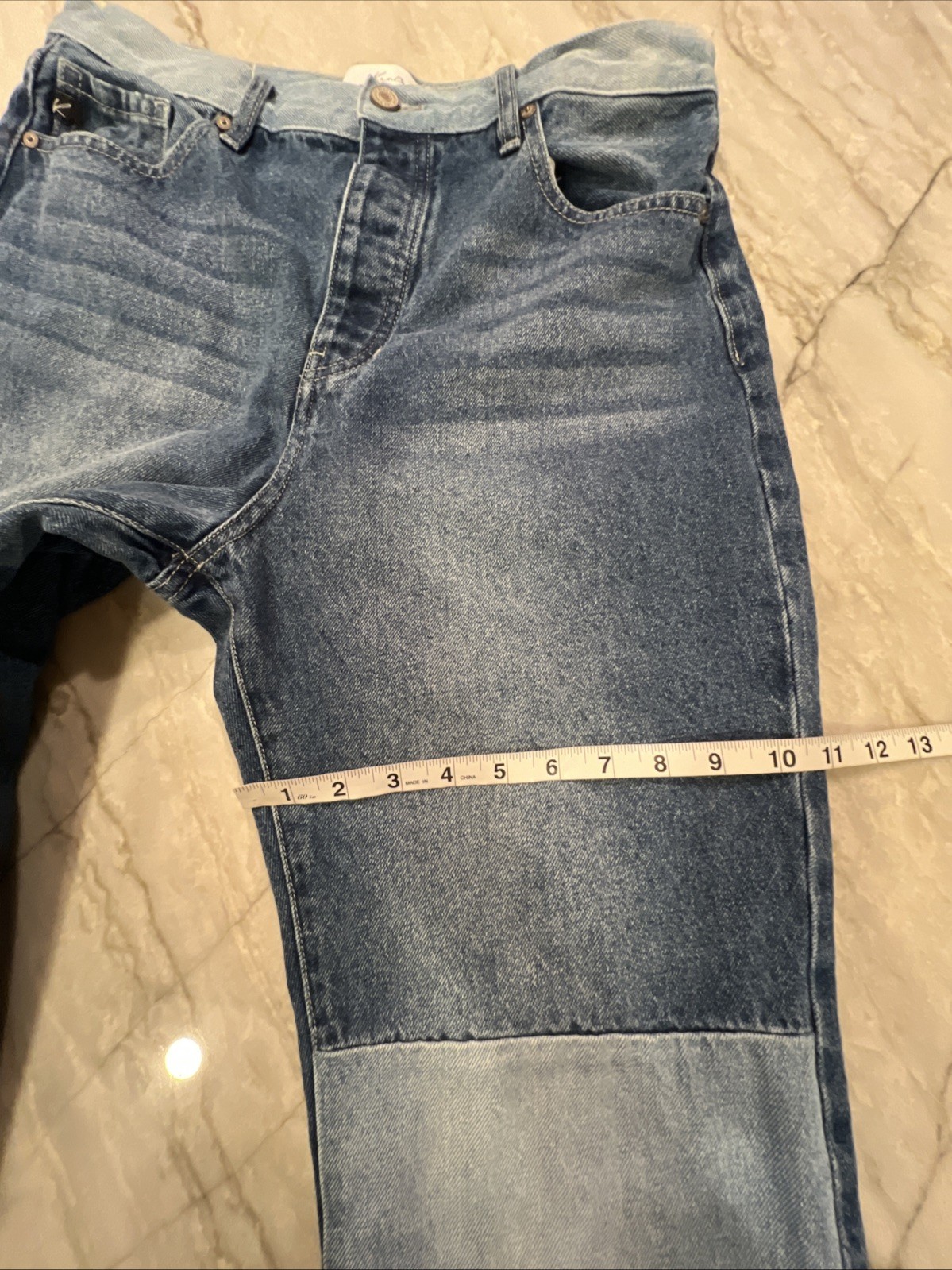 KanCan Patchwork Two Tone Button Fly Straight Leg… - image 7