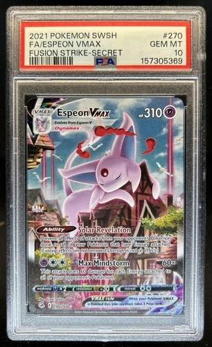 2021 Pokemon SWSH Fusion Strike Espeon VMAX #270/264 PSA 10 GEM MINT