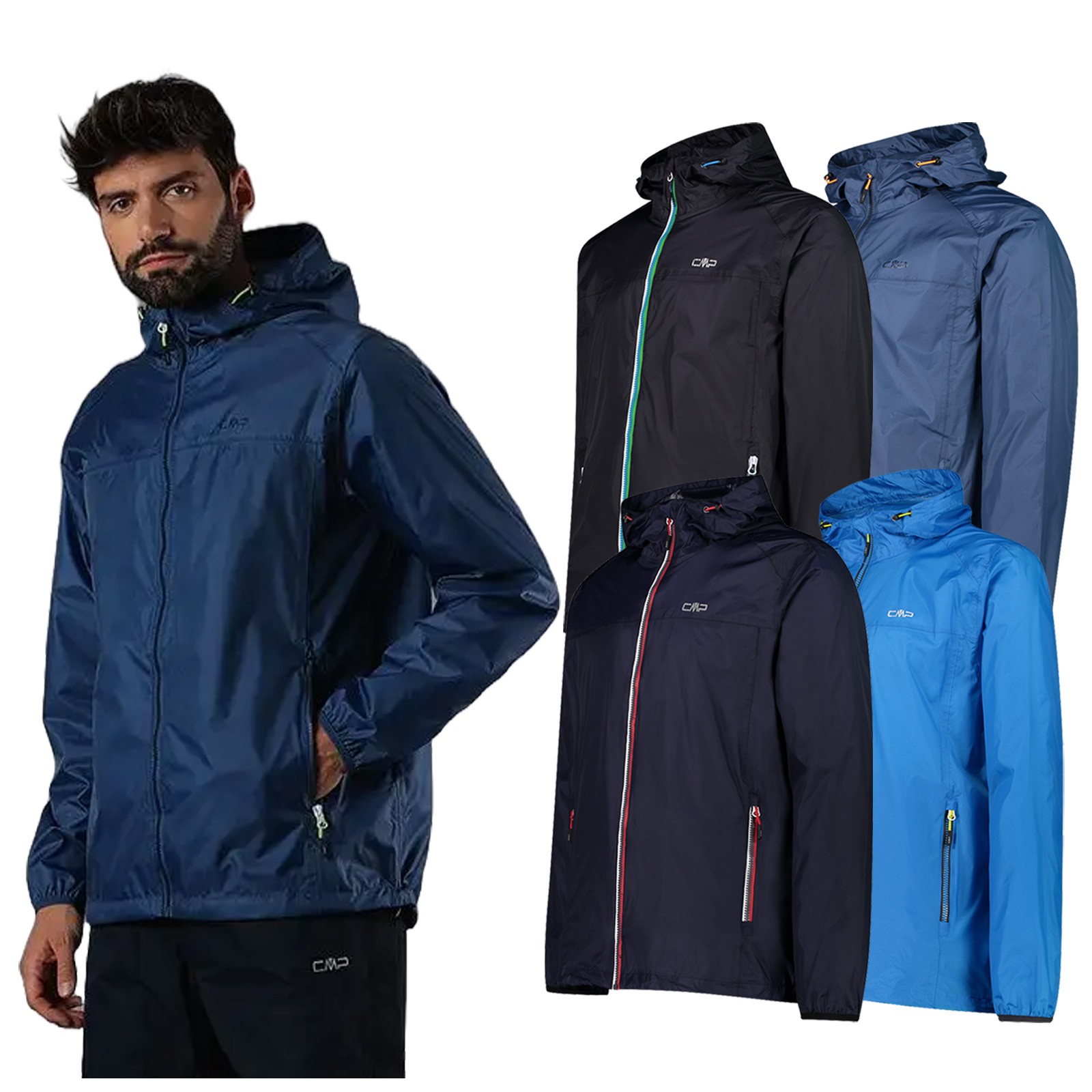 Chaqueta impermeable a prueba de viento CMP para hombre Anorak abrigo con capucha cremallera completa