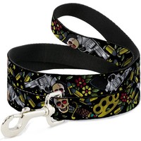 "Dog Leash Born To Raise Hell CLOSE-UP Black Wide 1.5\" (Us Import)"