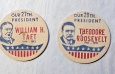 2 President Milk Bottle Caps: 26th Theodore R...
