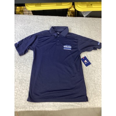 Champion Spelman College Jaguars Polo Shirt Mens Small Navy Blue CBMEC2XSAM NWT