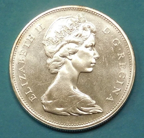 1965 CANADIAN SILVER DOLLAR ELIZABETH II CHOICE ABOUT UNCIRCULATED+ CH. AU+ NICE
