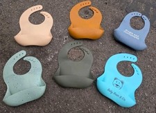 Silicone Bibs for Babies Toddler Set of 6, BPA Free, Soft Adjustable Waterproof