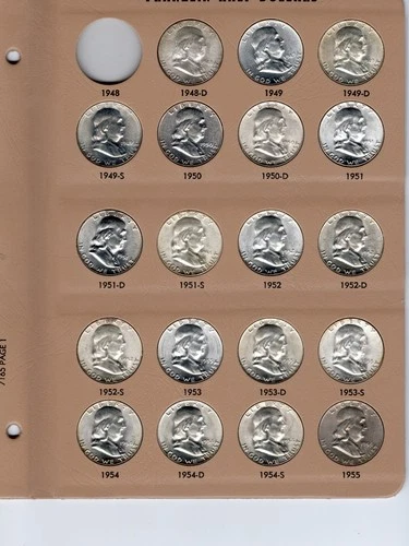 HIGH GRADE FRANKLIN HALF DOLLAR COLLECTION 1948-1963 WITH 2 PROOFS