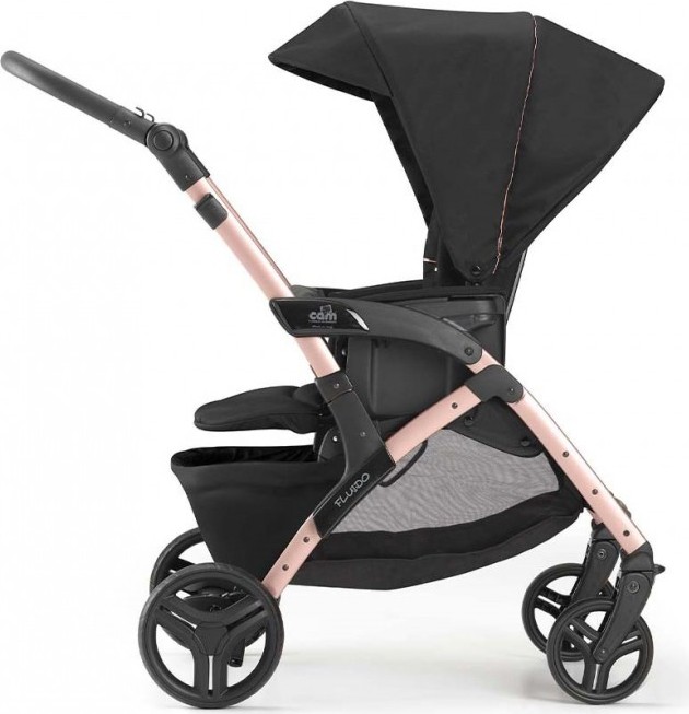 Cam Fluido Easy Passeggino Duo Leggero 0-22Kg Carrozzina Borsa Nero Tel Oro Rosa foto 2