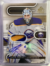 Ukko-Pekka Luukkonen AUTO PATCH /25 !! 2022 Upper Deck SP Game Used Gold Premium