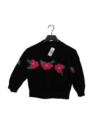 RIXO Damen Pullover XS schwarz Polyester mit Wolle, Nylon Pulli