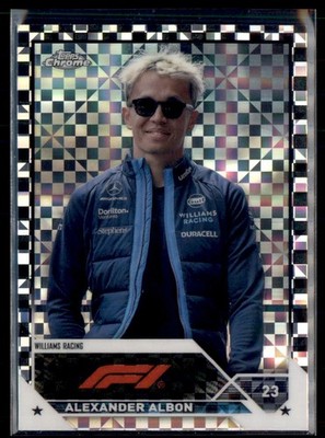 ALEXANDER ALBON 2023 TOPPS CHROME F1 CHECKER FLAG XFRACTOR #62