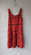 Divertido Vestido de Verano Patrón Azteca New York & Company Sin Mangas con Bolsillos XL