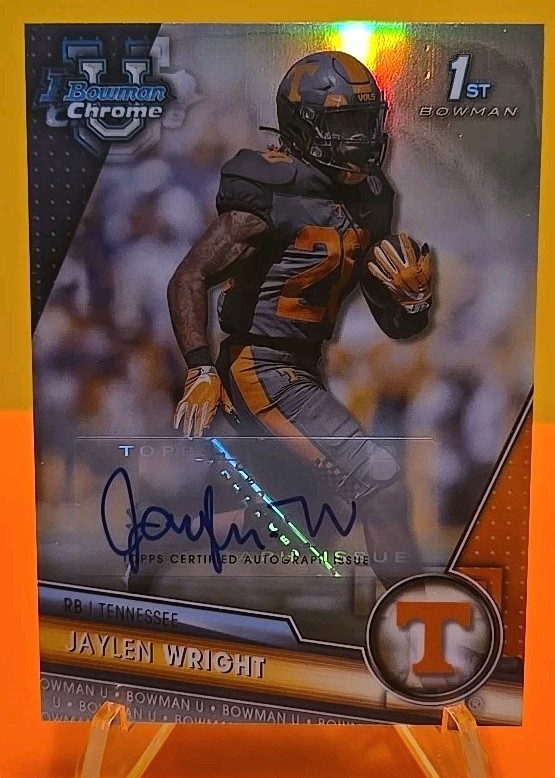 2023 Bowman U Chrome Jaylen Wright #130 "1st Bowman Refractor Auto /499" Tenn