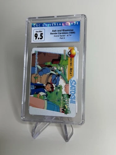 Ash And Blastoise NM bandai cardass pokemon anime series #114 CGC 9
