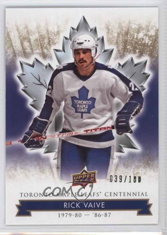 2017 Upper Deck Toronto Maple Leafs Centennial Gold 39/100 Rick Vaive #1 4p5