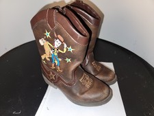 Toy Story Cowboy Boots Woody Bullseye Brown Zip Up Disney Unisex Kids Toddlers 9