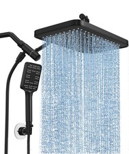 Rain Shower Head with Handheld Spray Combo Set, Adjustable 12 Rainfall Dual S...