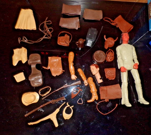 Vintage 60's MARX Johnny West, Jane West, Geronimo Action Figure Accessory Part