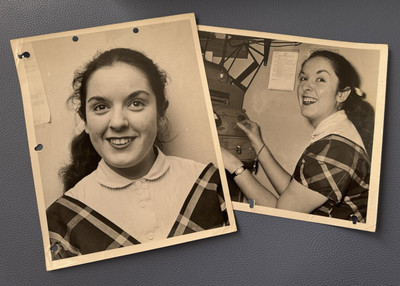 Lot 2 Photo Pretty Young Newspaper Woman 8x10  1950 s Evening Tribune San Diego
