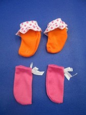 Doll Socks 12-14"     Orange and Pink 219