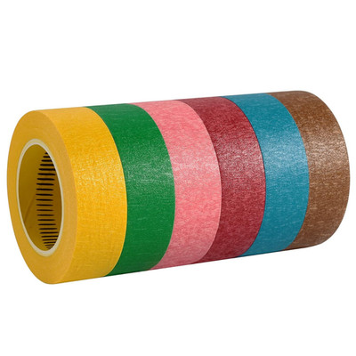 Colored Masking Tape 6 Rolls Craft Tape Total 276 Feet x 3/4 Inch Vibrant Color 