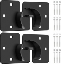 Puck Lock Hasp Black 2 Packs, Heavy Duty Lock Hasp for Hidden Shackle Padlock Di