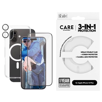 CARE by PanzerGlass  Flagship 3-in-1 Set iPhone 16 Plus