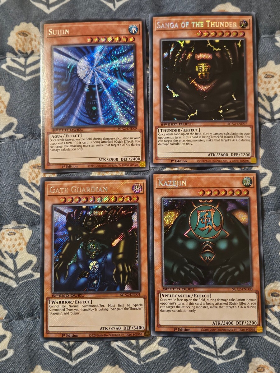 遊戯王カードセット Kazeijin Sujin Sanga Gate Guardian Sanga of Suijin Kazejin Secret Rare Set Paradox