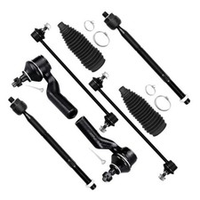 8pcs Front Suspension Kit Outer Inner Tie Rod End w/Boot Sway Bar End Link
