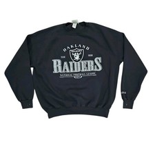Vintage 90s Oakland Raiders NFL Black Crewneck Pullover Lee Sports Size XL