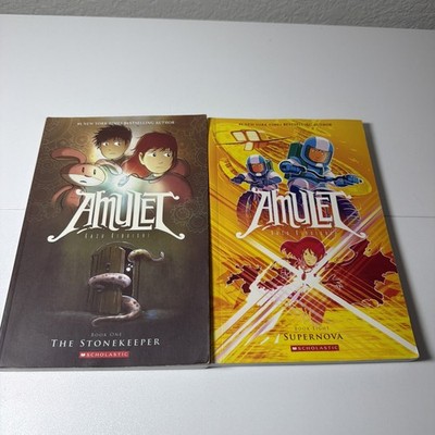 Amulet  1 & 8 Paperback 2 Book Lot The Stonekeeper, Supernova Graphic Novels
