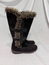 Airwalk Women's Size 6 Furry Warm Brown High Boots Side Zipper