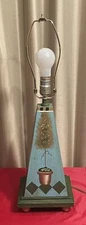 Vintage 1995 Alsy Lighting Country Expressions Hand Painted Wooden Lamp Base