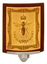 Queen Bee - Curved Porcelain Lithophane Nightlight, Decorative Wall Plug in N...