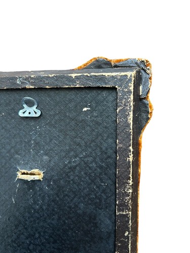 Antiker viktorianischer Bilderrahmen orange Samt 2 Türen mit Scharnier - Bild 11 von 16