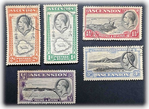 Ascension - KGV - 1934 Part Set - ULH - SG 21-25 - Picture 1 of 2