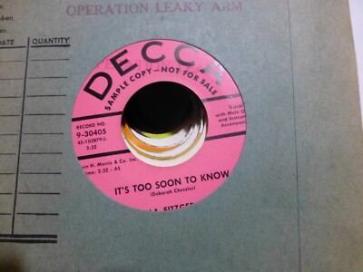 ELLA FITZGERALD GOODY GOODY & IT'S TO SOON TO KNOW  JAZZ. PROMO 45