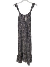 Ivory Love Python Surplice Wrap Midi Dress Size Medium Sleeveless Navy Cream NEW