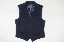 Ralph Laurenh Rugby Vest Waistcoat Suit Navy Striped Wool RARE 40