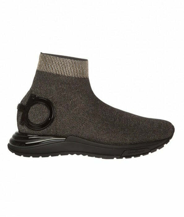 SALVATORE FERRAGAMO Gardena Women's 726011 BLK/Metallic Sock