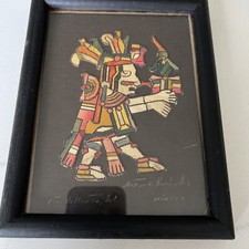 Arturo Hernandez Straw Art, Framed 4.5 X 6 Inch Nice Vintage Condition W/frame