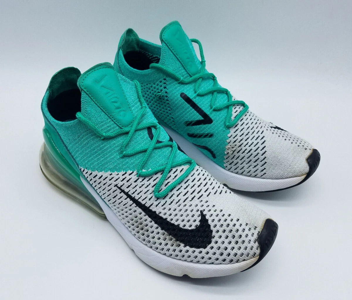 Nike Air Max 270 Flyknit Women&#039;s Running Shoes 8 Clear Emerald *See descr* | eBay