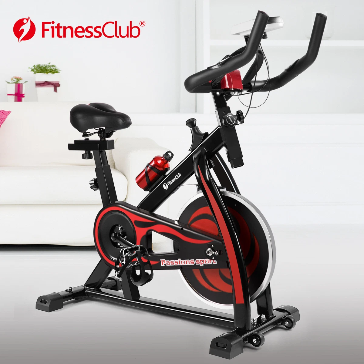 Spinning Bike Indoor Exercise Bike Home Gym Aerobic Exercise Indoor  Exercise Spin Bike, with Mobile Phone Holder and Digital Monitor