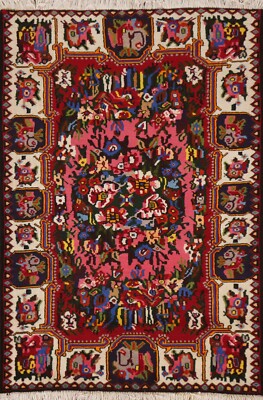 Geometric Oriental Nomad Bakhtiari Handmade Area Rug Tribal Wool Carpet 4'x5'