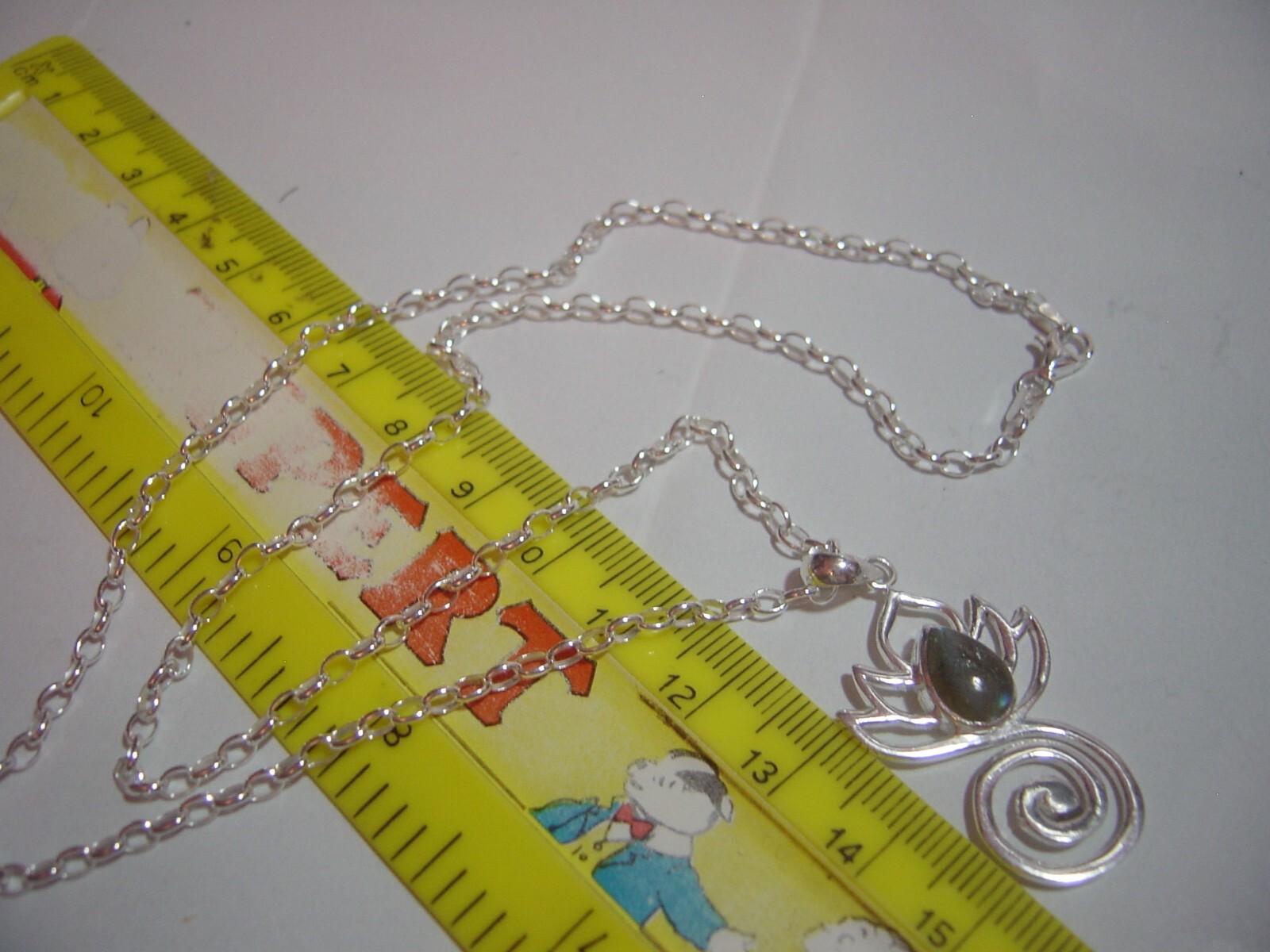 superb Solid Silver 20" belcher Chain & Unusual l… - image 5