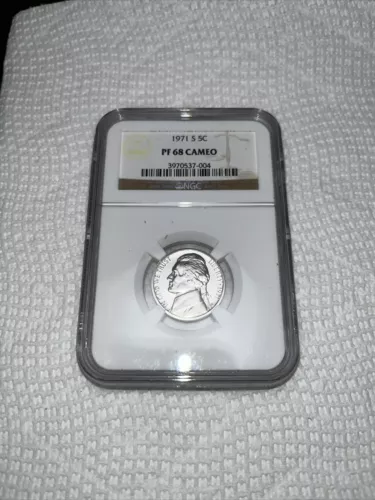 1971 S Jefferson Nickel PF68 Cameo NGC Certified